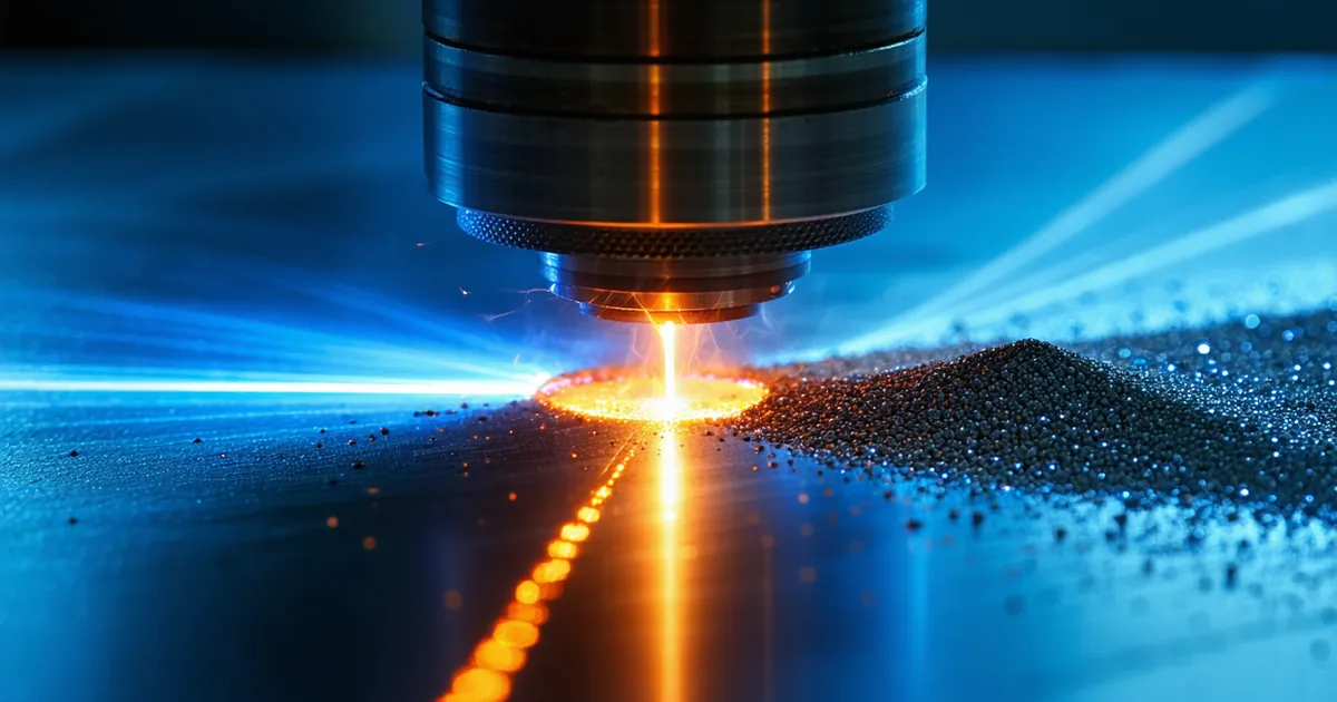 Laser beam melting titanium powder in a powder bed fusion manufacturing system
